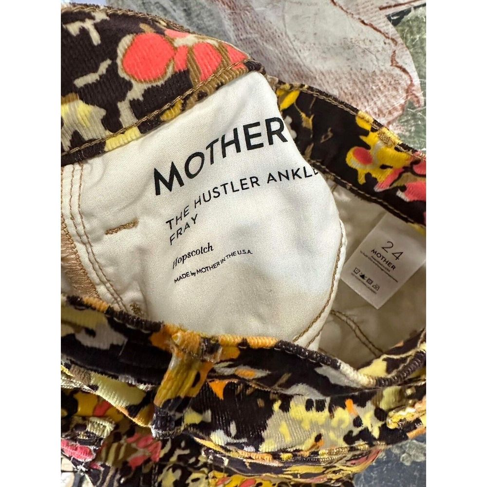 NWT Mother The Hustler High-Rise Corduroy Pants Autumn Floral Size 24 - Picture 10 of 10